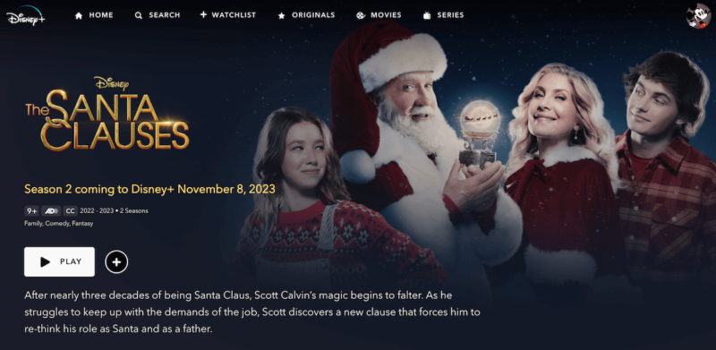 stream the santa clauses on disney plus