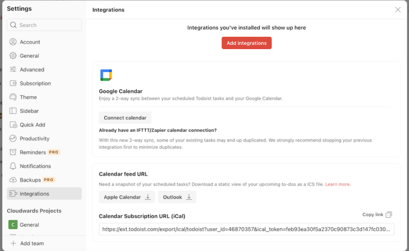 todoist google calendar integration