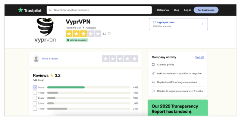 trustpilot vyprvpn reviews