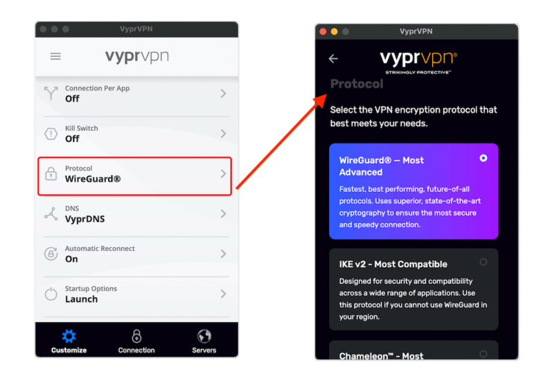 vyprvpn protocols