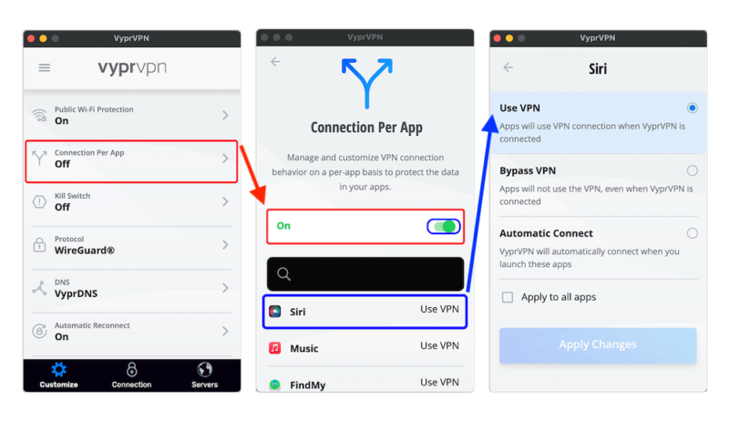 vyprvpn split tunneling