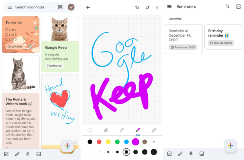 Google-Keep-app Google Keep app
