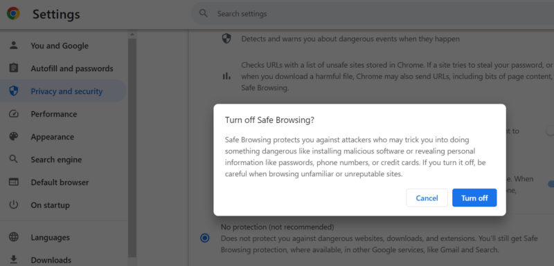 chrome-turn-off chrome turn off