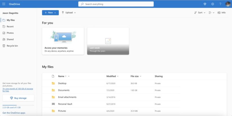 microsoft onedrive account