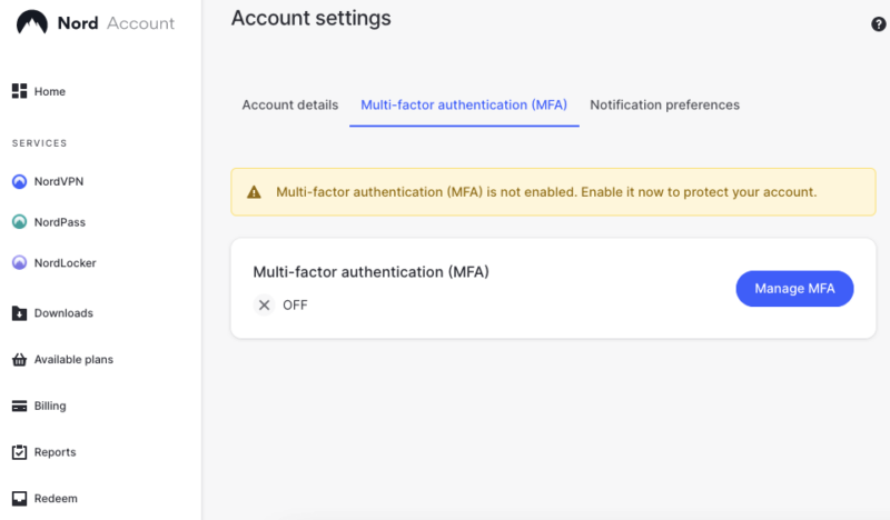 nordpass multi-factor authentication