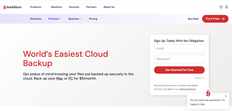 Backblaze-homepage Backblaze homepage