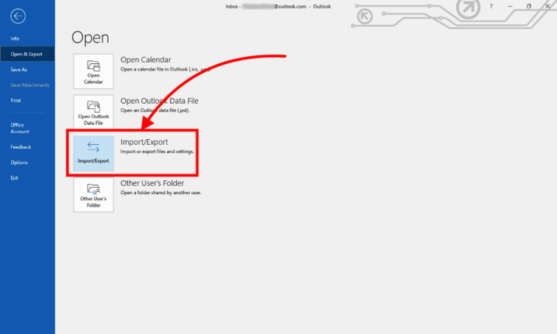 Outlook Client Import Export