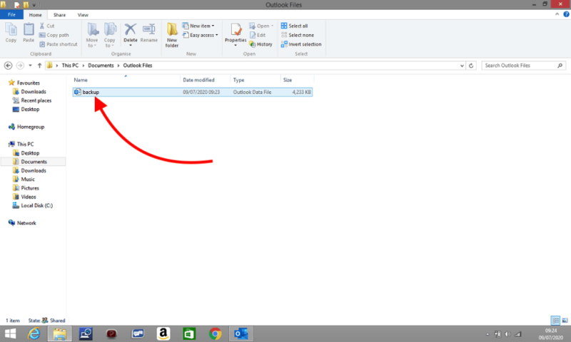 Outlook Export File