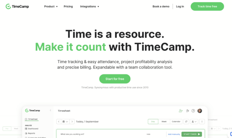 Timecamp sign up