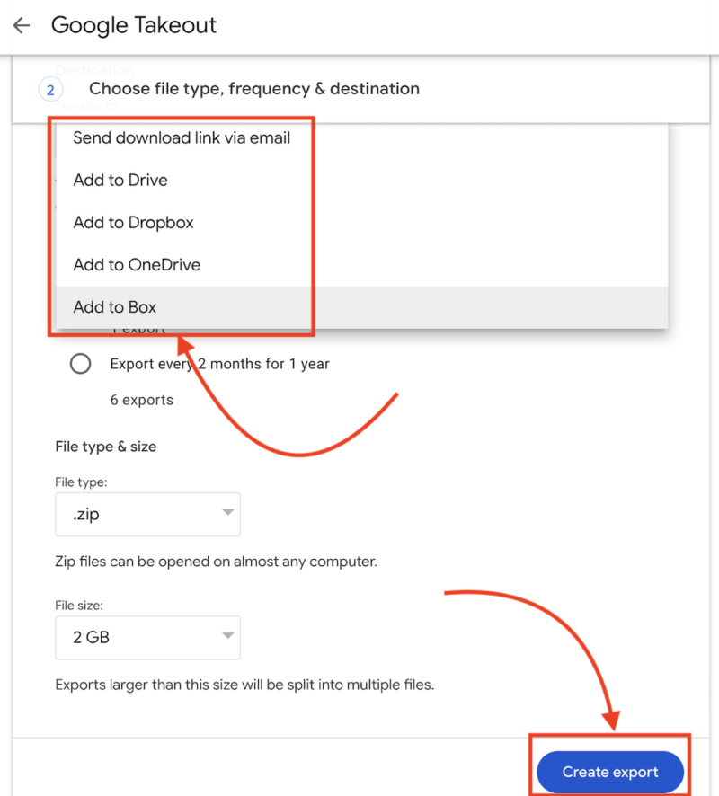 choosing download options