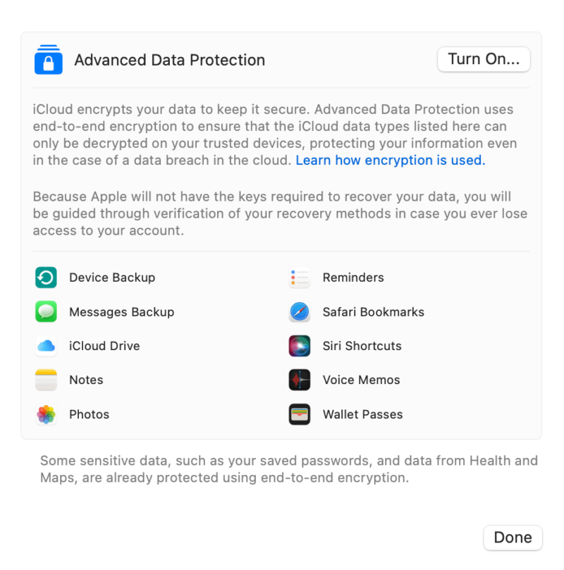 icloud data protection