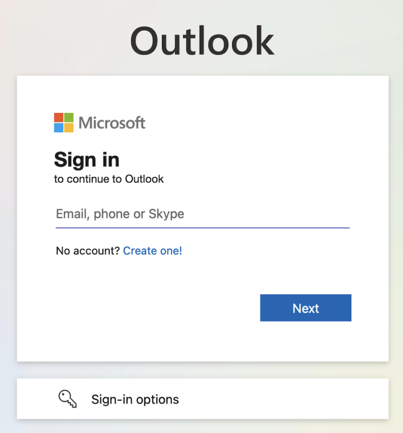 log in to outlook