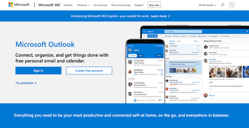 outlook homepage