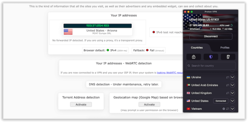 protonvpn dns leak test