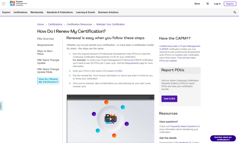 renew certification