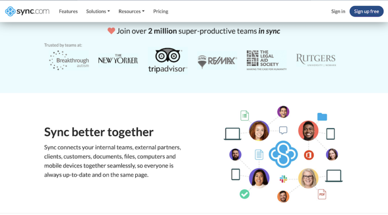 sync.com-homepage sync.com homepage