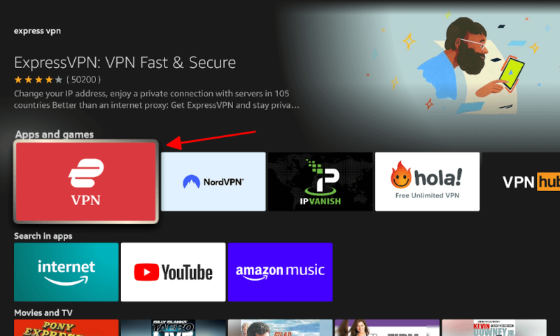 vpn on firestick store card