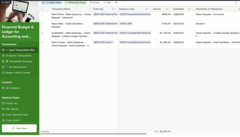 Airtable finance