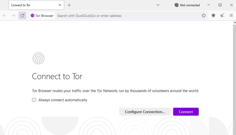 Connect to Tor network
