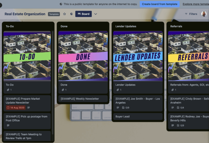 Trello real estate template