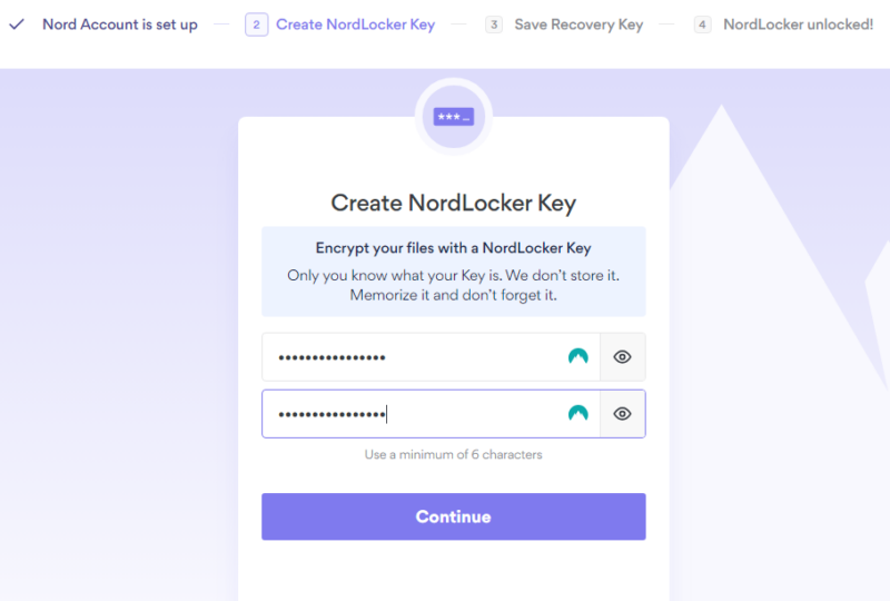 create nordlocker key