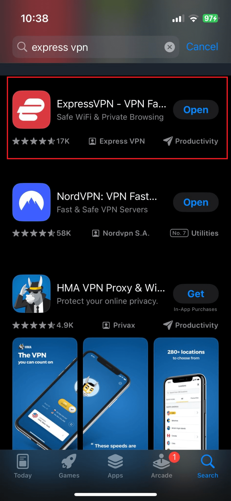 expressvpn ios