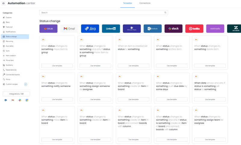 monday automation select