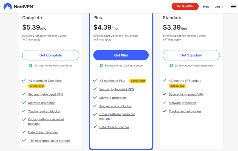 nordvpn pricing