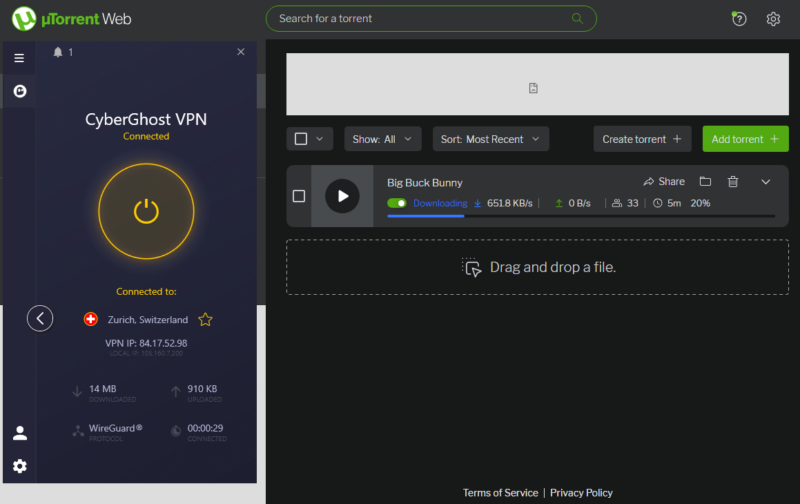 CyberGhost for torrenting