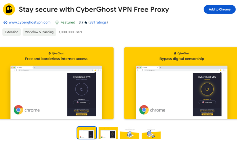 CyberGhost free proxy