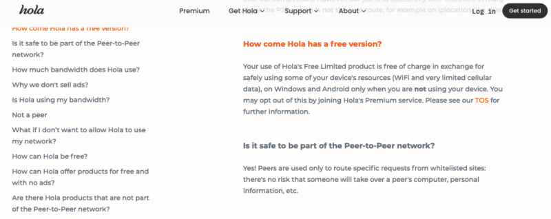 hola vpn faq