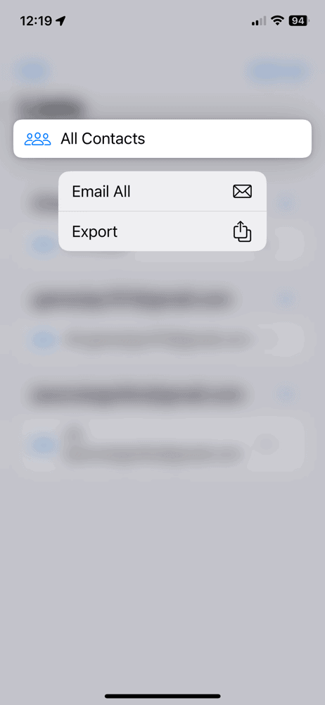 iphone contacts export