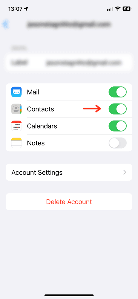 iphone gmail contacts