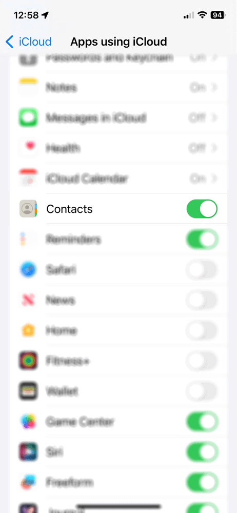 iphone icloud contacts