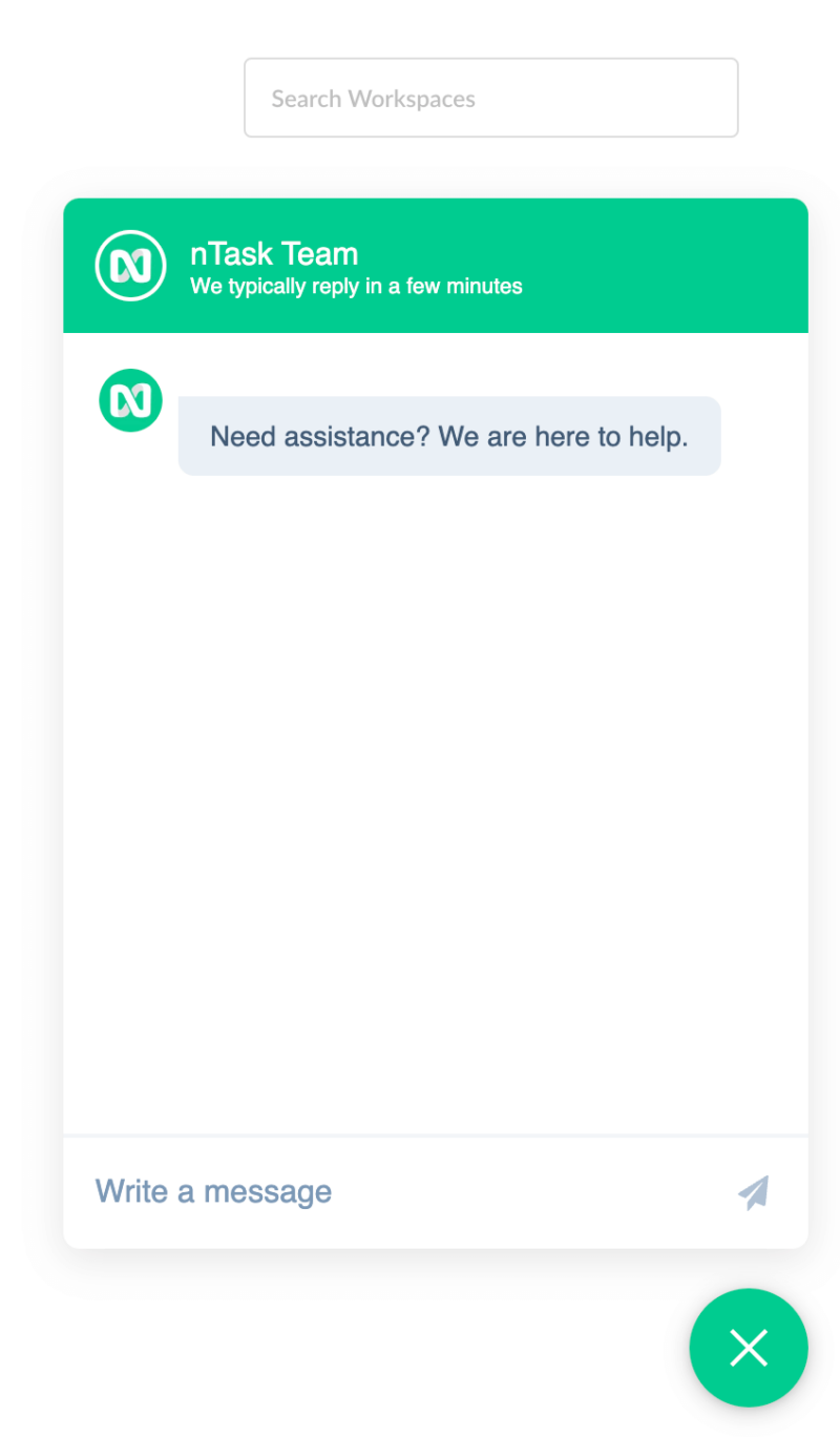 ntask live chat
