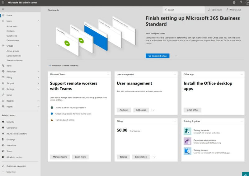 onedrive business admin console