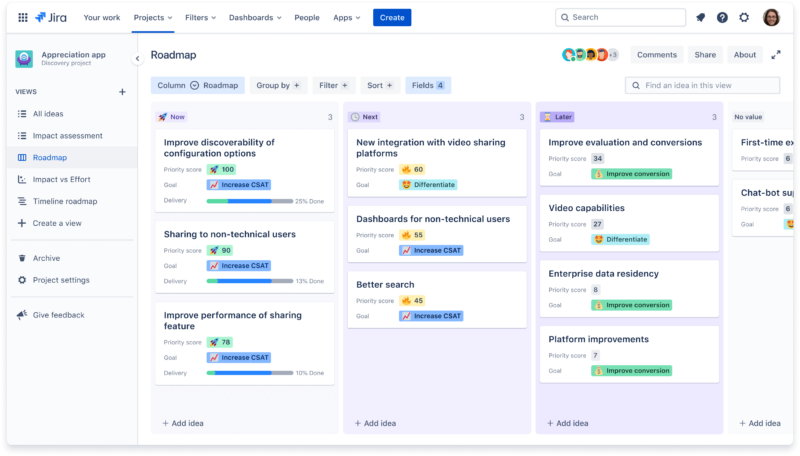 product roadmap