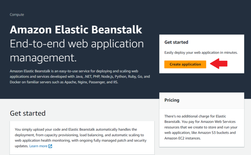 Elastic Beanstalk Console