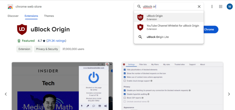 chrome web store