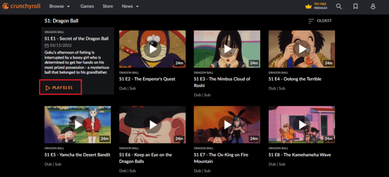 dragon ball crunchyroll