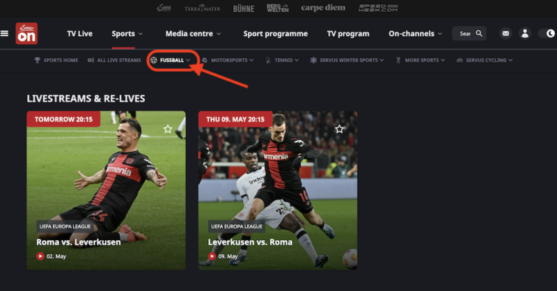 europa league servustv