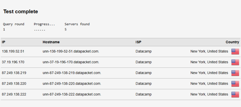 nordvpn dns leak test