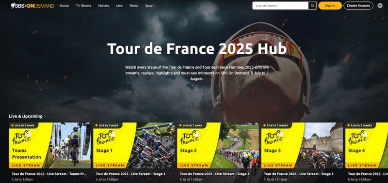 how to watch tour de france 2025 sbs