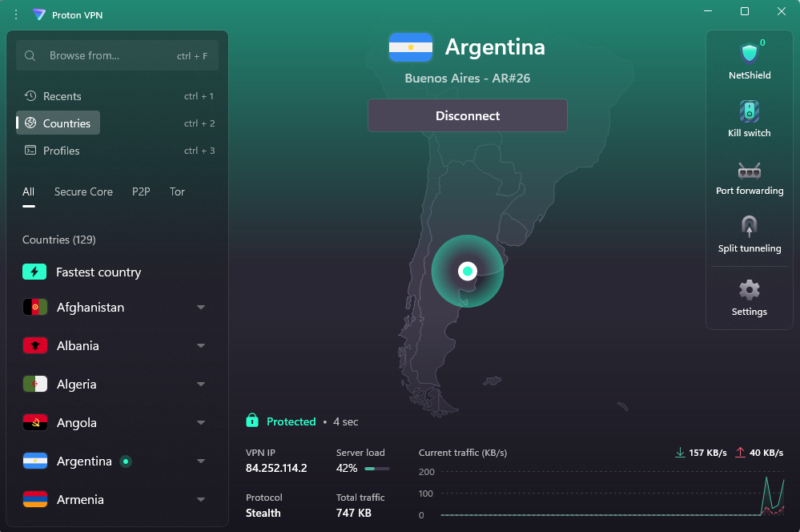 proton vpn argentina