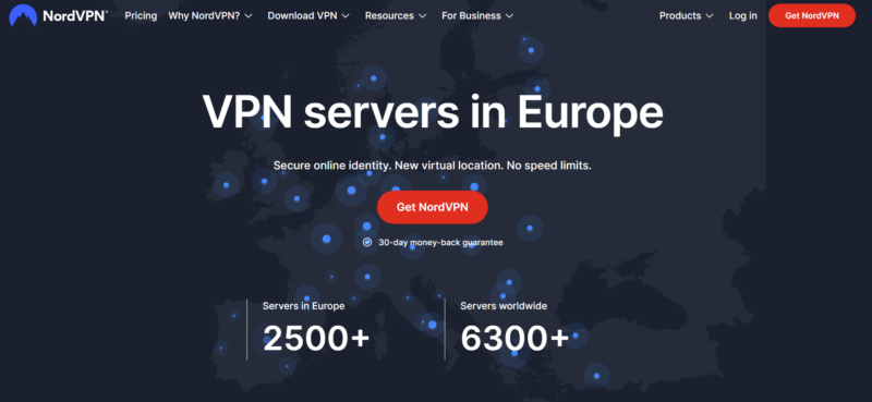nordvpn europe homepage