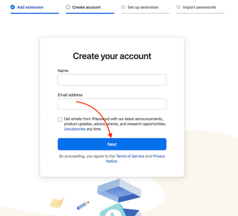 1password create an account.