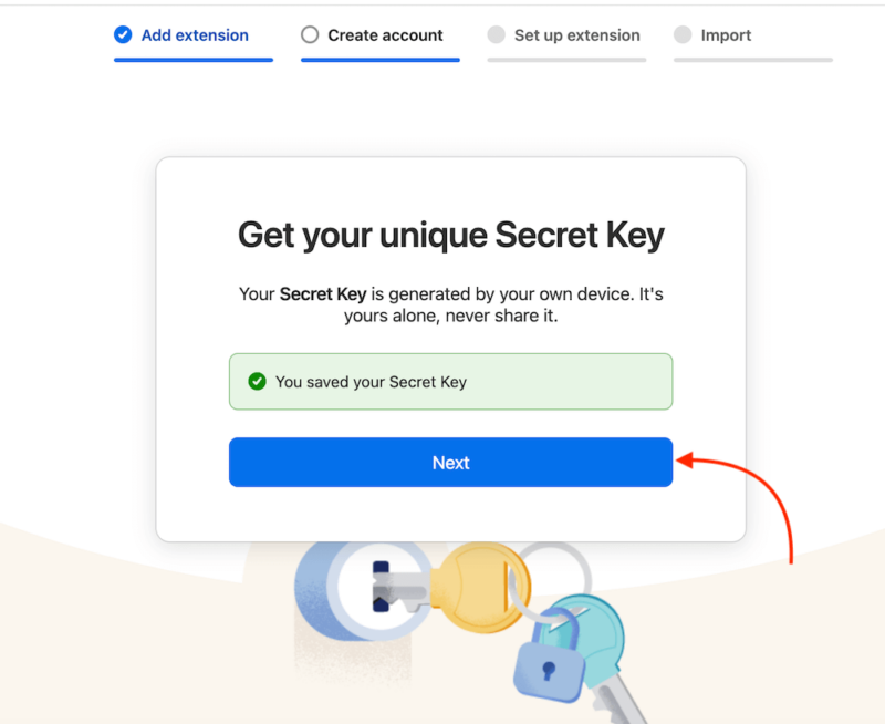 1password saved key