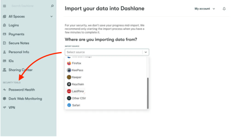 dashlane security tools