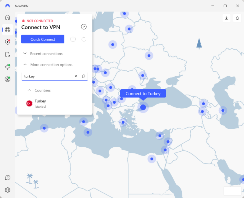 nordvpn connecting to turkey