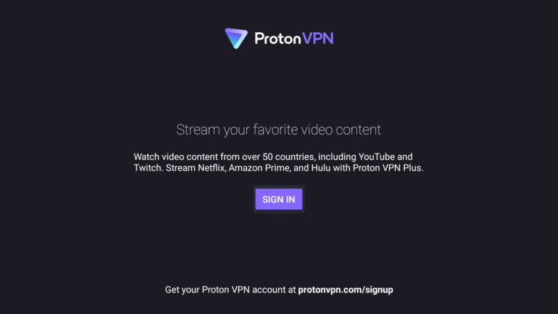 Sign in to Proton vpn